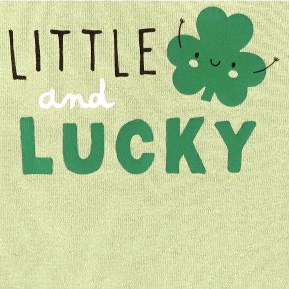 Carter's 18m Green Little & Lucky Baby Unisex 2-pc Bodysuit PJ Play Set NWT - Picture 2 of 2